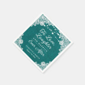 Serviette En Papier Turquoise Joyeux Jour Après Mariage Napkins (Coin)