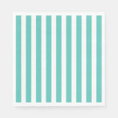Serviette En Papier Turquoise marine et blanc rayé (Devant)
