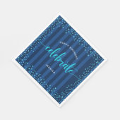 Serviette En Papier Turquoise marine parties scintillant d'anniversair (Coin)