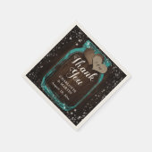 Serviette En Papier Turquoise Mason Jar Merci rustique  Mariage (Coin)