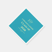 Serviette En Papier Turquoise Modern Congratulations Graduation Party (Coin)