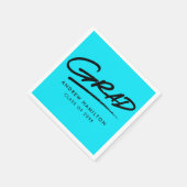 Serviette En Papier Turquoise Moderne Dashed Graduation (Coin)