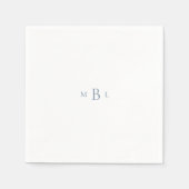 Serviette En Papier Turquoise Monogramme Blanc Élégant Cocktail de Mar (Devant)