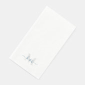 Serviette En Papier Turquoise Monogramme Écriture Calligraphique Blanc (Coin)
