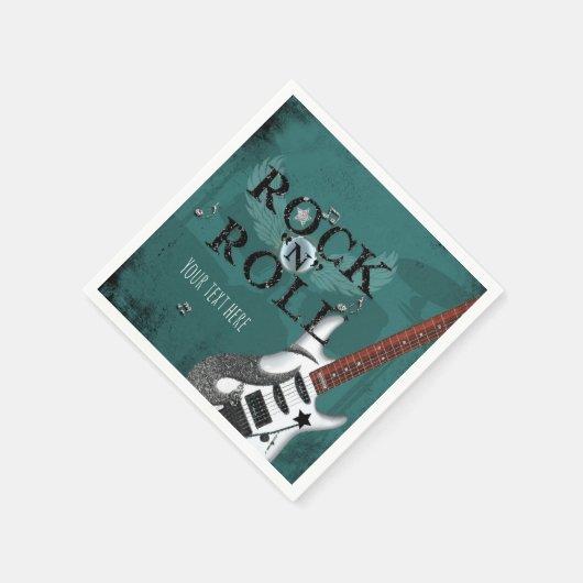 Serviette En Papier Turquoise Rock N Roll Star Anniversday Party Event (Coin)