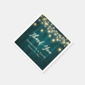 Serviette En Papier Turquoise Rustique Pays Lumières Merci Mariage (Coin)