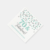 Serviette En Papier Turquoise Silver Confetti 70 & Fabuleux (Coin)