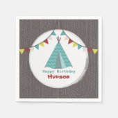 Serviette En Papier Turquoise Tipi serviettes d'anniversaire (Devant)