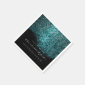Serviette En Papier Turquoise Turquoise Bleu Noir Blanc Séquin Confett (Coin)