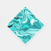 Serviette En Papier Turquoise, Turquoise et Marbre blanc (Coin)