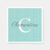 Serviette En Papier Turquoise Turquoise Parties scintillant rayures Gi (Devant)