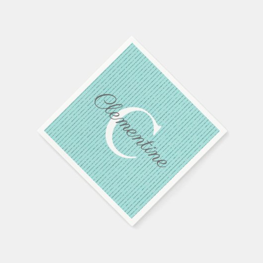Serviette En Papier Turquoise Turquoise Parties scintillant rayures Gi (Coin)