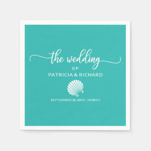 Serviette En Papier Turquoise Turquoise Seashell Beach Destination Mar