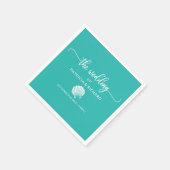 Serviette En Papier Turquoise Turquoise Seashell Beach Destination Mar (Coin)