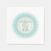 Serviette En Papier Turquoise verte côte Mandala (Devant)