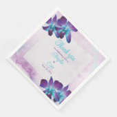 Serviette En Papier Turquoise violet bleu Dendrobium Mariage orchidée (Coin)