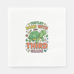 Serviette En Papier Turtley Fait Avec T-Shirt École De Tortue De Trois