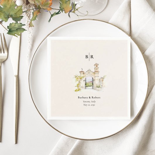 Serviette En Papier Tuscany Wedding Cocktail