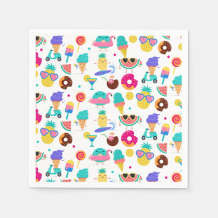 Serviette En Papier Tutti Fruitti Summer Fruit Ice Cream Soirée