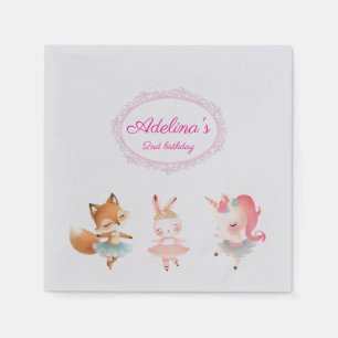 Serviette En Papier Tutu Cute Ballerina Ballet Animaux Fête d'annivers