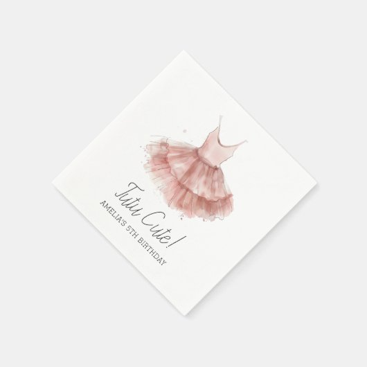Serviette En Papier Tutu Cute Ballerina Ballet rose Script Anniversair (Coin)