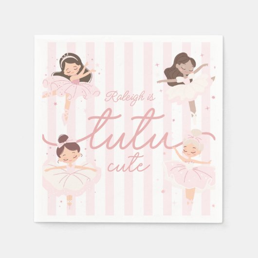Serviette En Papier Tutu Cute Girls 2e anniversaire de Ballerina (Devant)