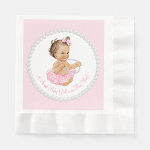 Serviette En Papier Tutu rose ballerine perle Baby Shower