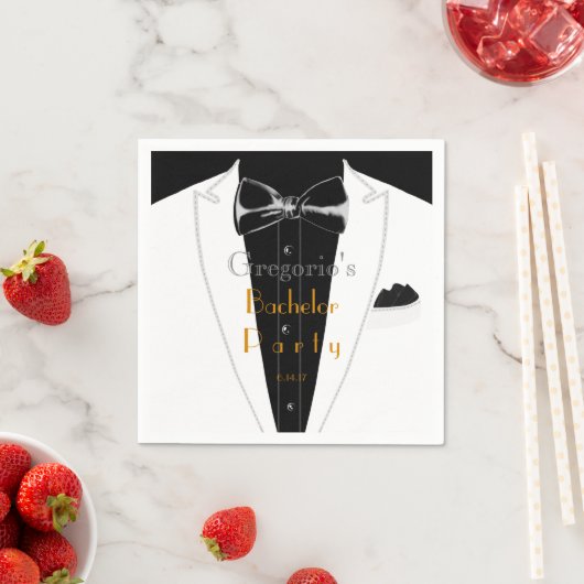 Serviette En Papier Tuxedo blanc (En situation)
