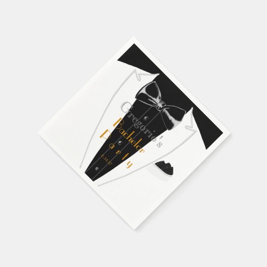 Serviette En Papier Tuxedo blanc (Coin)
