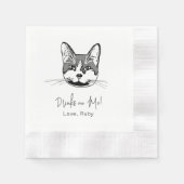 Serviette En Papier Tuxedo Chat Boisson Personnalisée Sur Moi (Devant)