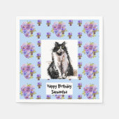 Serviette En Papier Tuxedo Chat Love You Black and White Cats Girls (Devant)