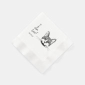 Serviette En Papier Tuxedo Chat Personnalisé I Doo Aussi (Coin)