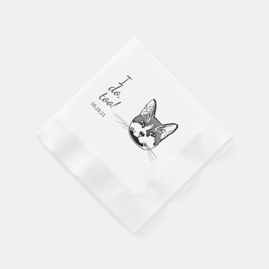 Serviette En Papier Tuxedo Chat Personnalisé I Doo Aussi (Coin)