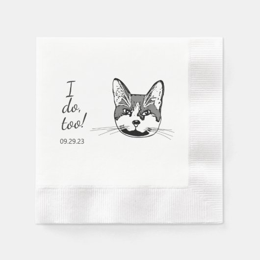 Serviette En Papier Tuxedo Chat Personnalisé I Doo Aussi (Devant)