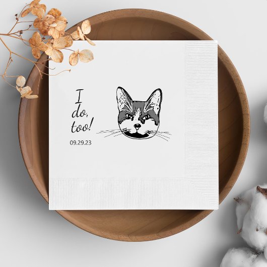 Serviette En Papier Tuxedo Chat Personnalisé I Doo Aussi