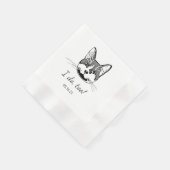 Serviette En Papier Tuxedo Chat Personnalisé Je fais Aussi (Coin)