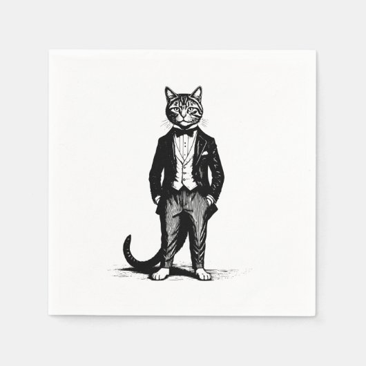 Serviette En Papier Tuxedo Classy (Devant)