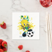 Serviette En Papier TWEETY™ Team Brazil Soccer Graphic (En situation)