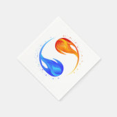 Serviette En Papier Twin Flame Mariage-Thème - Blanc- (Coin)