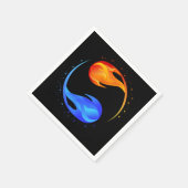 Serviette En Papier Twin Flame Mariage-Thème - Noir- (Coin)