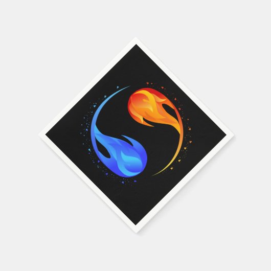 Serviette En Papier Twin Flame Mariage-Thème - Noir- (Coin)