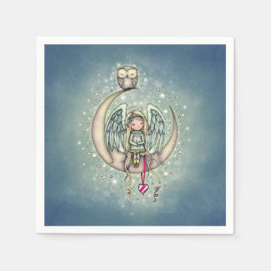 Serviette En Papier Twinkle Little Angel et hibou illustration d'art