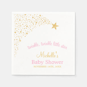 Serviette En Papier Twinkle Little Shooting Star Gold Baby shower rose