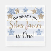 Serviette En Papier Twinkle Little Star 1er Anniversaire Blue Gold Nap (Devant)