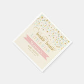 Serviette En Papier Twinkle Little Star Baby shower Gold Aqua rose (Coin)