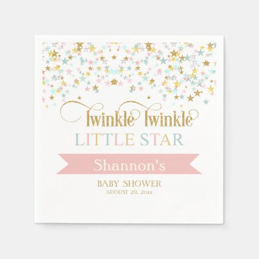 Serviette En Papier Twinkle Little Star Baby shower N'importe quelle c (Devant)