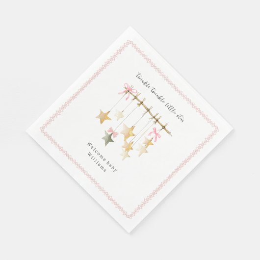 Serviette En Papier Twinkle Little Star Boho Bows Baby Shower (Coin)