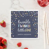 Serviette En Papier Twinkle Little Star Confetti & Baby shower bleu (En situation)