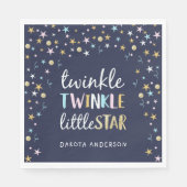 Serviette En Papier Twinkle Little Star Confetti & Baby shower bleu (Devant)