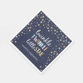 Serviette En Papier Twinkle Little Star Confetti & Baby shower bleu (Coin)